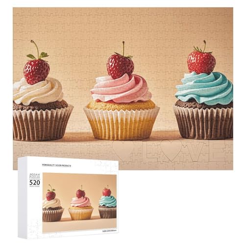 Puzzle für Erwachsene, Cupcakes, Puzzle mit Buchstaben auf der Rückseite, herausforderndes Spiel, personalisiertes Puzzle, perfekt für Puzzle-Enthusiasten von GHBNK