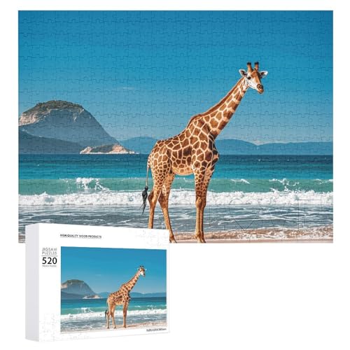 Puzzle für Erwachsene, Giraffen-Puzzle mit Buchstaben auf der Rückseite, herausforderndes Spiel, personalisiertes Puzzle, perfekt für Puzzle-Enthusiasten von GHBNK