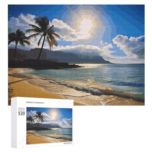 Puzzle für Erwachsene, Hawaii-Strand-Puzzle mit Buchstaben auf der Rückseite, herausforderndes Spiel-Puzzle, personalisiertes Puzzle, perfekt für Puzzle-Enthusiasten von GHBNK