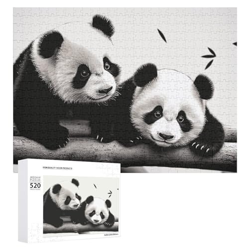 Puzzle für Erwachsene, Pandas, Puzzle mit Buchstaben auf der Rückseite, herausforderndes Spiel, personalisiertes Puzzle, perfekt für Puzzle-Enthusiasten von GHBNK