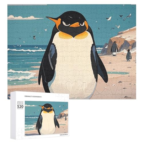 Puzzle für Erwachsene, Pinguin-Puzzle mit Buchstaben auf der Rückseite, herausforderndes Spiel-Puzzle, personalisiertes Puzzle, perfekt für Puzzle-Enthusiasten von GHBNK