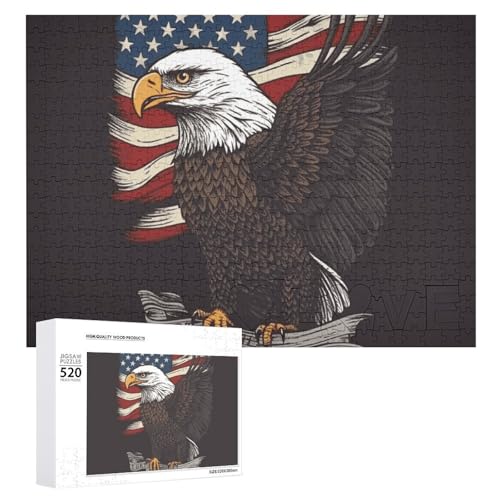 Puzzle für Erwachsene, USA, Patriotischer Adler, Puzzle mit Buchstaben auf der Rückseite, herausforderndes Spiel, personalisiertes Puzzle, perfekt für Puzzle-Enthusiasten von GHBNK