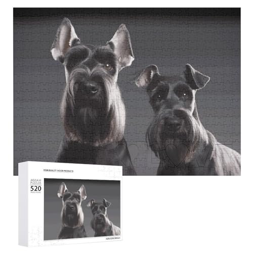 Puzzle für Erwachsene, niedlicher Schnauzer-Hund, Puzzle mit Buchstaben auf der Rückseite, herausforderndes Spiel, personalisiertes Puzzle, perfekt für Puzzle-Enthusiasten von GHBNK