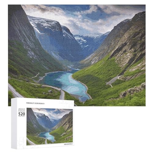 Puzzle für Erwachsene, norwegische Fjorde, Puzzle mit Buchstaben auf der Rückseite, herausforderndes Spiel, personalisiertes Puzzle, perfekt für Puzzle-Enthusiasten von GHBNK