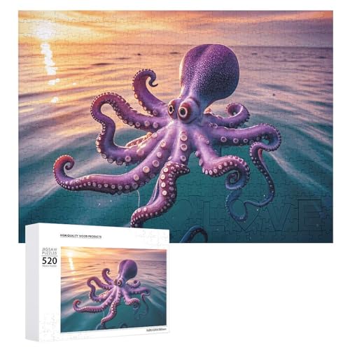 Puzzle für Erwachsene, riesiges Oktopus-Puzzle mit Buchstaben auf der Rückseite, herausforderndes Spiel-Puzzle, personalisiertes Puzzle, perfekt für Puzzle-Enthusiasten von GHBNK