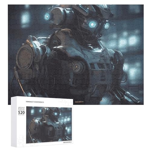 Puzzle für Erwachsene, zukünftiges Roboter-Puzzle mit Buchstaben auf der Rückseite, herausforderndes Spiel-Puzzle, personalisiertes Puzzle, perfekt für Puzzle-Enthusiasten von GHBNK