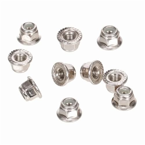 GHJtRs 10PCS M4 Rad Sicherungsmuttern 4mm Kompatibel Mit RC Modell Auto 1-12 12428 12423 Desert Buggy CNC Gefräste Verbesserte Teile(White) von GHJtRs