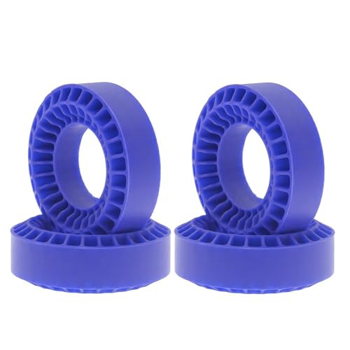 GHJtRs 4 Stück 1,0 Zoll Schaumgummi-Einsatz-Radreifen 55 x 20 mm, kompatibel mit 1/18 1/24 RC Crawler-Fahrzeug SCX24 AX24 Upgrade-Teilen(Blue) von GHJtRs