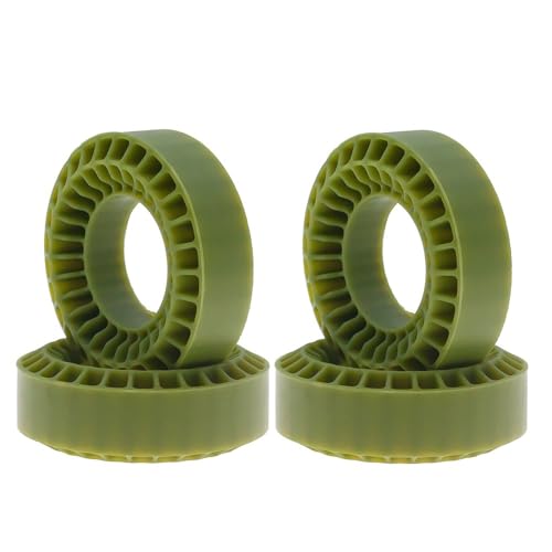 GHJtRs 4 Stück 1,0 Zoll Schaumgummi-Einsatz-Radreifen 55 x 20 mm, kompatibel mit 1/18 1/24 RC Crawler-Fahrzeug SCX24 AX24 Upgrade-Teilen(Green) von GHJtRs