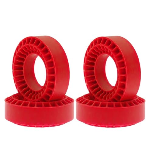 GHJtRs 4 Stück 1,0 Zoll Schaumgummi-Einsatz-Radreifen 55 x 20 mm, kompatibel mit 1/18 1/24 RC Crawler-Fahrzeug SCX24 AX24 Upgrade-Teilen(RED) von GHJtRs