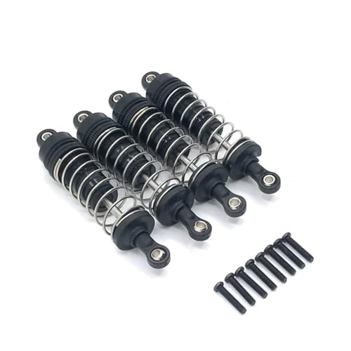 GHJtRs 4-teiliges Universal-Stoßdämpfer-Set aus Metall vorne und hinten, kompatibel mit 124019 144001 RC-Car-Upgrade-Teilen(Black) von GHJtRs