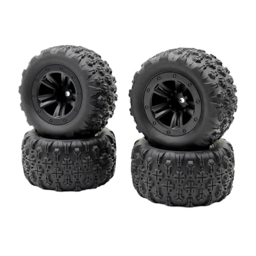 GHJtRs 4PCS 85mm 12mm Hex Gummi Reifen Räder Kompatibel Mit 16101 16102 16103 Pro 14210 16210 Für 1/14 1/16 RC Fahrzeuge(4 Monster Truck TIRE) von GHJtRs