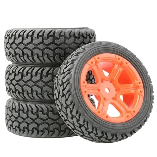 GHJtRs 75 mm große Reifen, kompatibel mit 1/10 1/14 144010 144001 124017 Off-Road-RC-Car-Upgrade, Ersatzzubehör, Verbreiterungsrädern und ähnlichen Modellen(RED) von GHJtRs