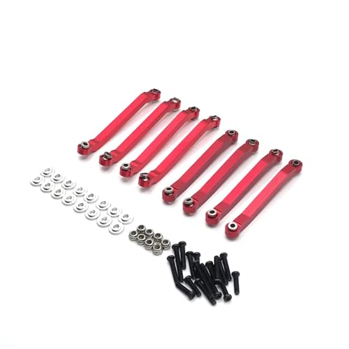 GHJtRs 8 stücke Metall Chassis Zugstangen Feste Link Suspension Spurstange Kompatibel Mit MN D91 D96 D99 D99S MN90 1/12 RC Auto Upgrade Teile(Red) von GHJtRs