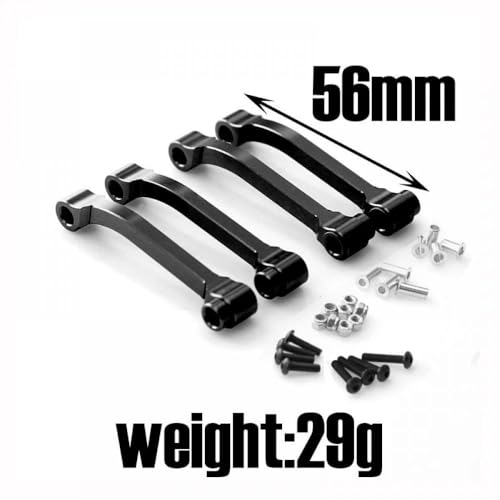 GHJtRs Aluminium-Radiusarm 1/14 RC-Modelle, kompatibel mit Trucks King Knight 56301 56304 56309 56314(Black) von GHJtRs