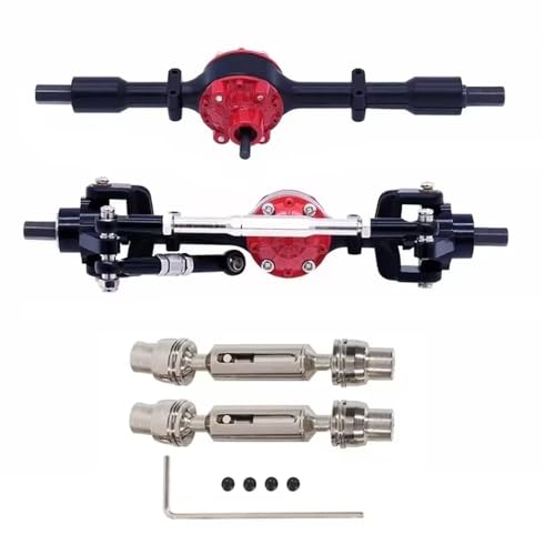 GHJtRs C14 C24 C34 C44 C54 B14 B24 Metall-Vorder- und Hinterachse und Antriebswellen-Set, kompatibel mit 1/16 RC-Autos, Upgrade-Teile-Zubehör(Black A) von GHJtRs