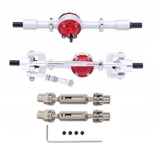 GHJtRs C14 C24 C34 C44 C54 B14 B24 Metall-Vorder- und Hinterachse und Antriebswellen-Set, kompatibel mit 1/16 RC-Autos, Upgrade-Teile-Zubehör(Silver A) von GHJtRs