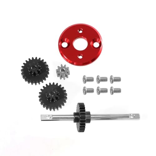 GHJtRs MN 78 MN 82 1/12 RC Auto Metallgetriebe Getriebesatz Motorritzel und 370 Motorhalterung Montage Upgrade-Teile kompatibel mit ähnlichen Modellen(Red) von GHJtRs