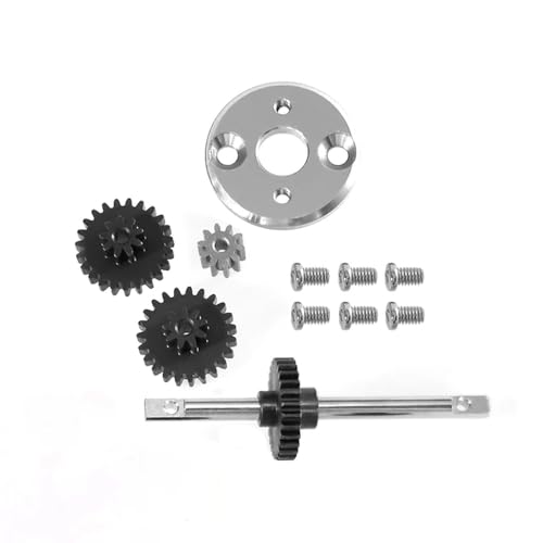 GHJtRs MN 78 MN 82 1/12 RC Auto Metallgetriebe Getriebesatz Motorritzel und 370 Motorhalterung Montage Upgrade-Teile kompatibel mit ähnlichen Modellen(Silver) von GHJtRs