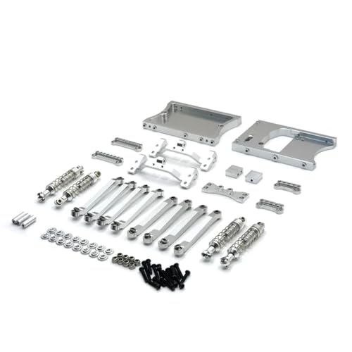 GHJtRs MN Modell 1/12 D91 D96 MN98 99S RC Auto Upgrade Kits Metall Feste Spurstangen Lenkgetriebe Kabine Heckträger kompatible Teile(White) von GHJtRs