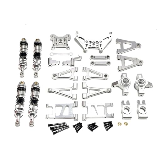 GHJtRs Metall-Schwenkarm-Lenkbecher-Upgrade-Set, kompatibel mit 1/14 Hyper Go 14301 14302 ferngesteuertem Autozubehör(Silver) von GHJtRs