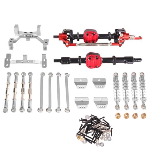 GHJtRs Upgrade-Kit Kompatibel mit RC-Car-Metall-Vorder- und Hinterachs-Spurstange und Stoßdämpfer, kompatibel mit MN-Modell 99s der zweiten Generation(Black and Silver) von GHJtRs