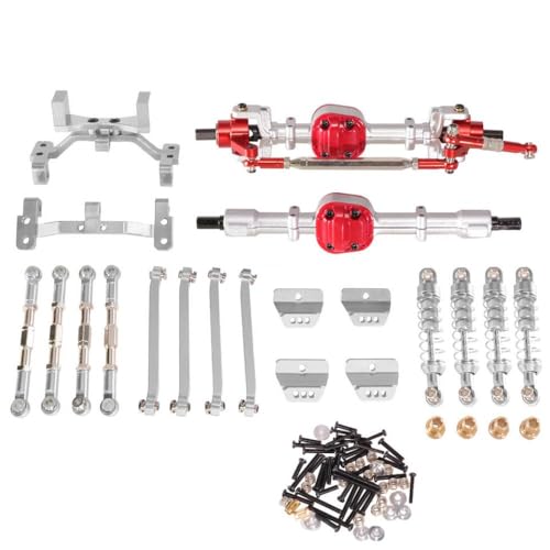 GHJtRs Upgrade-Kit Kompatibel mit RC-Car-Metall-Vorder- und Hinterachs-Spurstange und Stoßdämpfer, kompatibel mit MN-Modell 99s der zweiten Generation(Silver Set) von GHJtRs