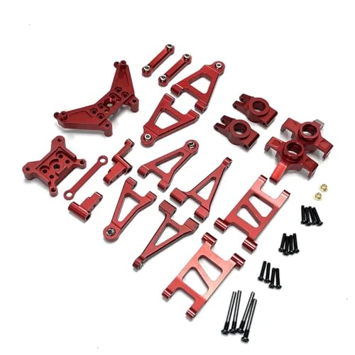 Hyper Go 1/14 RC 14301 14302 Metall Lenkung Lenkblock Hinterradnaben Kompatible Teile Zubehör(Red) von GHJtRs