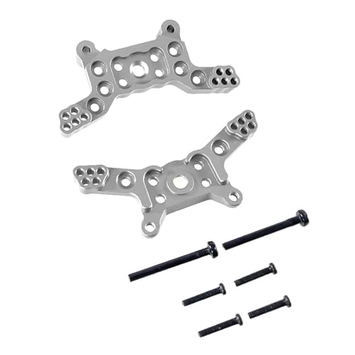 Langlebige Metall-Upgrade-Komponenten, kompatibel mit Hyper Go 1/14 RC Car H14BM 14209 14210 vorderer und hinterer Stoßdämpferturm(Silver) von GHJtRs