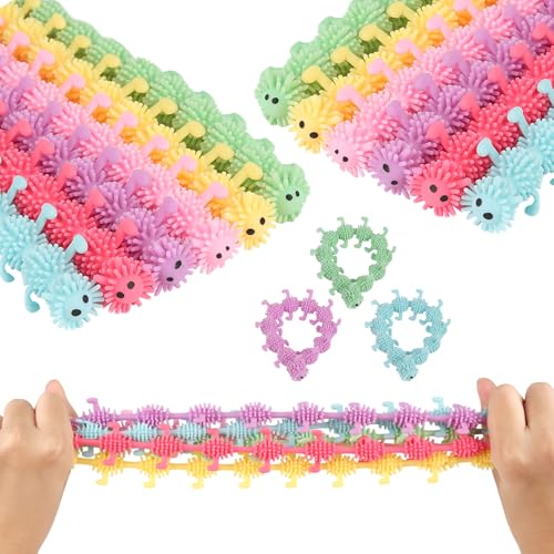 GHVACZS 15 Stück Stretchy Caterpillar, Caterpillar Stretchy String Spielzeug, Bunte Stretchy Toy, Stretch Spielzeug für Kinder und Erwachsene Autismus und ADHD Behandlung von GHVACZS