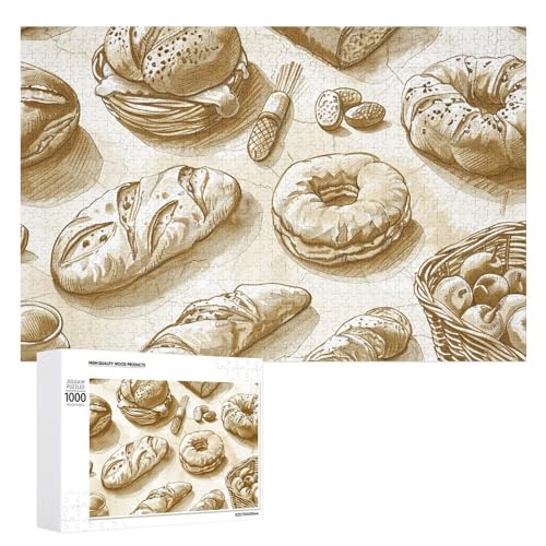 1000 PCS Jigsaw Puzzles Baked Goods Pattern Puzzles Personalized Puzzle for Adults Wooden Puzzle Custom Puzzles from Photos Picture Puzzle Classic Jigsaw Puzzle for Wedding Birthday Valentine's Day von GHZWACKJ