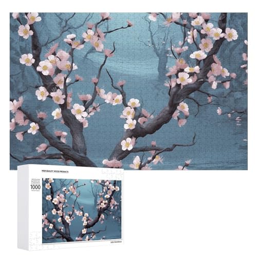 1000 PCS Jigsaw Puzzles Cherry Blossom Puzzles Personalized Puzzle for Adults Wooden Puzzle Custom Puzzles from Photos Picture Puzzle Classic Jigsaw Puzzle for Wedding Birthday Valentine's Day von GHZWACKJ