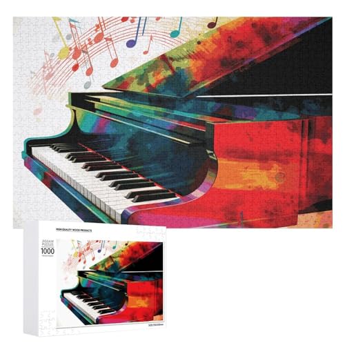 1000 PCS Jigsaw Puzzles Colorful Piano Keyboard Music Puzzles Personalized Puzzle for Adults Wooden Puzzle Custom Puzzles from Photos Picture Puzzle Classic Jigsaw Puzzle for Wedding Birthday Valenti von GHZWACKJ