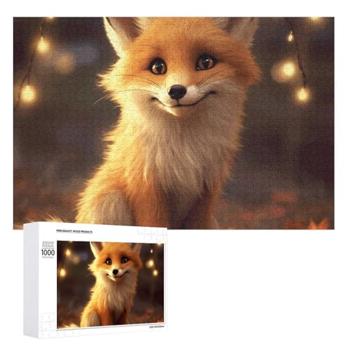 1000 PCS Jigsaw Puzzles Cute Fox Puzzles Personalized Puzzle for Adults Wooden Puzzle Custom Puzzles from Photos Picture Puzzle Classic Jigsaw Puzzle for Wedding Birthday Valentine's Day von GHZWACKJ