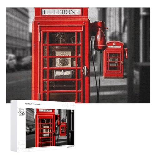 1000 PCS Jigsaw Puzzles England UK Retro London Telefon Puzzles Personalisiertes Puzzle für Erwachsene Holzpuzzle Benutzerdefinierte Puzzles aus Fotos Bilderpuzzle Klassisches Puzzle für Hochzeit von GHZWACKJ