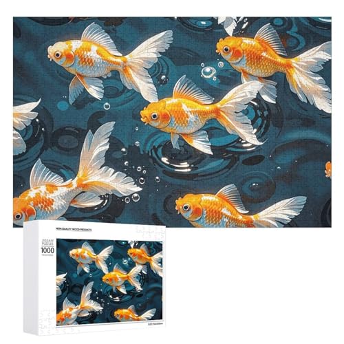 1000 PCS Jigsaw Puzzles Fish in Water Puzzles Personalized Puzzle for Adults Wooden Puzzle Custom Puzzles from Photos Picture Puzzle Classic Jigsaw Puzzle for Wedding Birthday Valentine's Day von GHZWACKJ