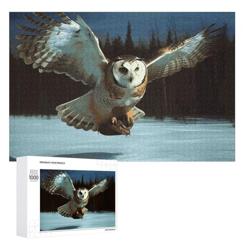 1000 PCS Jigsaw Puzzles Flying Owl Puzzles Personalized Puzzle for Adults Wooden Puzzle Custom Puzzles from Photos Picture Puzzle Classic Jigsaw Puzzle for Wedding Birthday Valentine's Day von GHZWACKJ