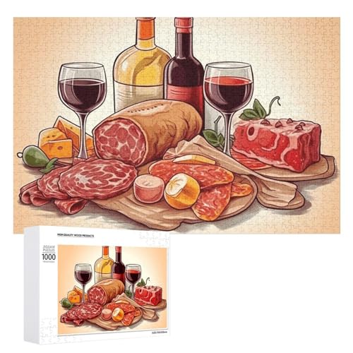 1000 PCS Jigsaw Puzzles Food and Drink Puzzles Personalized Puzzle for Adults Wooden Puzzle Custom Puzzles from Photos Picture Puzzle Classic Jigsaw Puzzle for Wedding Birthday Valentine's Day von GHZWACKJ