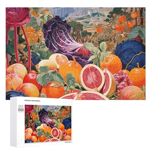 1000 PCS Jigsaw Puzzles Fruits and Vegetables Puzzles Personalized Puzzle for Adults Wooden Puzzle Custom Puzzles from Photos Picture Puzzle Classic Jigsaw Puzzle for Wedding Birthday Valentine's Day von GHZWACKJ