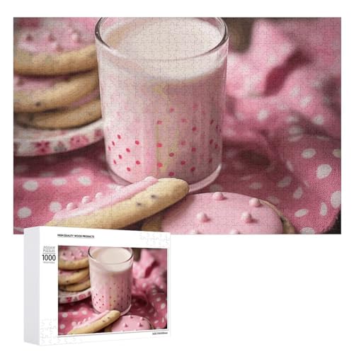 1000 PCS Jigsaw Puzzles Hot Milk and Biscuits Puzzles Personalized Puzzle for Adults Wooden Puzzle Custom Puzzles from Photos Picture Puzzle Classic Jigsaw Puzzle for Wedding Birthday Valentine's Day von GHZWACKJ