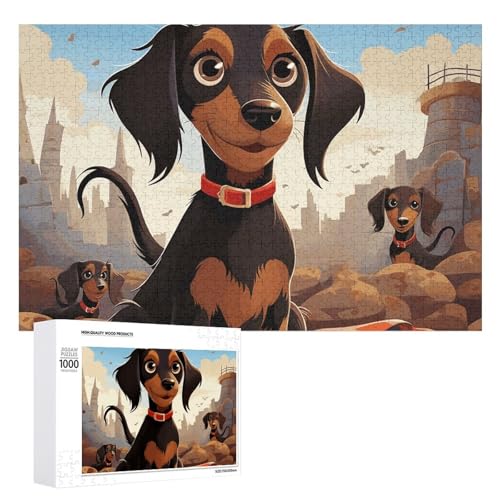 1000 PCS Jigsaw Puzzles I Love My Dog Dackel Puzzles Personalized Puzzle for Adults Wooden Puzzle Custom Puzzles from Photos Picture Puzzle Classic Jigsaw Puzzle for Wedding Birthday Valentine's von GHZWACKJ