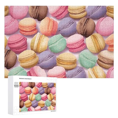 1000 PCS Jigsaw Puzzles Macaron Biscuit Flavored Pastries Puzzles Personalized Puzzle for Adults Wooden Puzzle Custom Puzzles from Photos Picture Puzzle Classic Jigsaw Puzzle for Wedding Birthday Val von GHZWACKJ