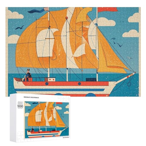 1000 PCS Jigsaw Puzzles Nautical Elements Puzzles Personalized Puzzle for Adults Wooden Puzzle Custom Puzzles from Photos Picture Puzzle Classic Jigsaw Puzzle for Wedding Birthday Valentine's Day von GHZWACKJ