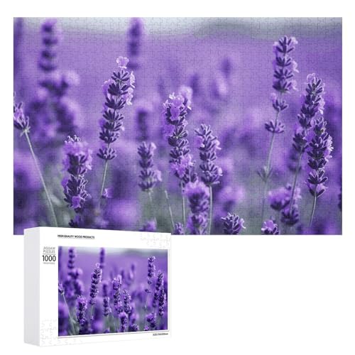 1000 PCS Jigsaw Puzzles Purple Lavender Puzzles Personalized Puzzle for Adults Wooden Puzzle Custom Puzzles from Photos Picture Puzzle Classic Jigsaw Puzzle for Wedding Birthday Valentine's Day von GHZWACKJ