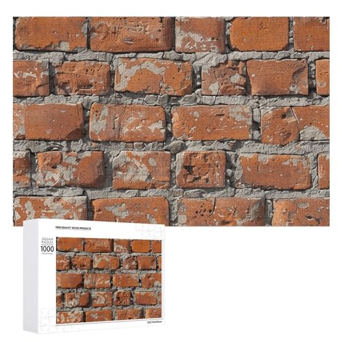 1000 PCS Jigsaw Puzzles Red Brick Wall Texture Puzzles Personalized Puzzle for Adults Wooden Puzzle Custom Puzzles from Photos Picture Puzzle Classic Jigsaw Puzzle for Wedding Birthday Valentine's Da von GHZWACKJ