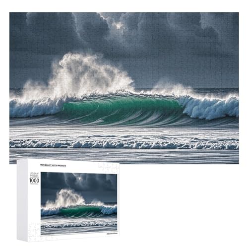 1000 PCS Jigsaw Puzzles Sea Wave Puzzles Personalized Puzzle for Adults Wooden Puzzle Custom Puzzles from Photos Picture Puzzle Classic Jigsaw Puzzle for Wedding Birthday Valentine's Day von GHZWACKJ