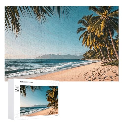 1000 PCS Jigsaw Puzzles Summer Holiday and Beach Puzzles Personalized Puzzle for Adults Wooden Puzzle Custom Puzzles from Photos Picture Puzzle Classic Jigsaw Puzzle for Wedding Birthday Valentine's von GHZWACKJ