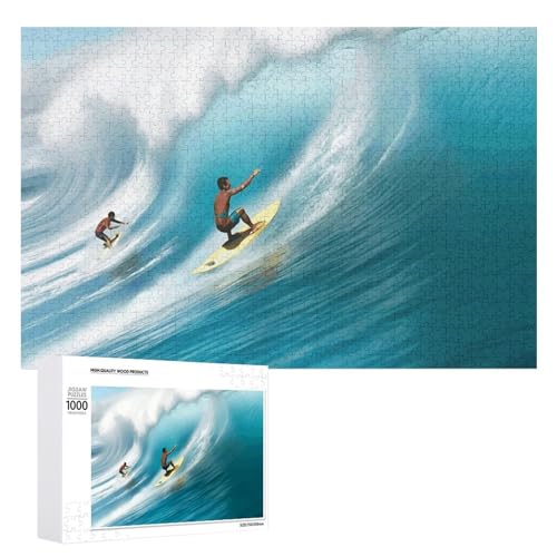 1000 PCS Jigsaw Puzzles Surfing Puzzles Personalized Puzzle for Adults Wooden Puzzle Custom Puzzles from Photos Picture Puzzle Classic Jigsaw Puzzle for Wedding Birthday Valentine's Day von GHZWACKJ