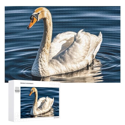 1000 PCS Jigsaw Puzzles Swan Puzzles Personalized Puzzle for Adults Wooden Puzzle Custom Puzzles from Photos Picture Puzzle Classic Jigsaw Puzzle for Wedding Birthday Valentine's Day von GHZWACKJ