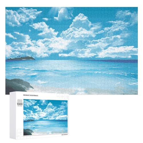 1000 PCS Jigsaw Puzzles Tropical Seascape Puzzles Personalized Puzzle for Adults Wooden Puzzle Custom Puzzles from Photos Picture Puzzle Classic Jigsaw Puzzle for Wedding Birthday Valentine's Day von GHZWACKJ